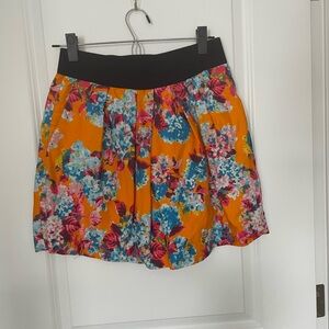 Floral Women's Skirt in Vibrant Orange